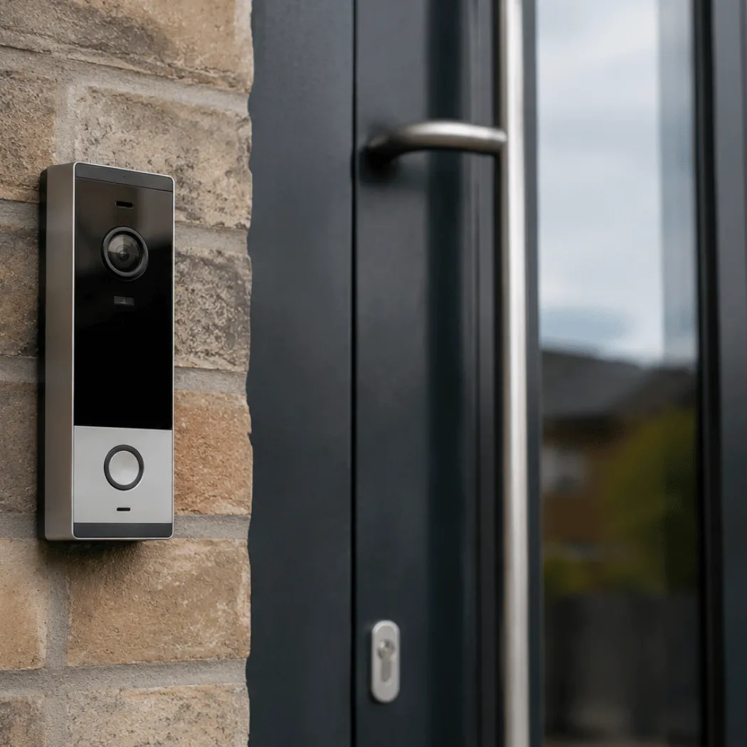 video intercom system installed near front door UK